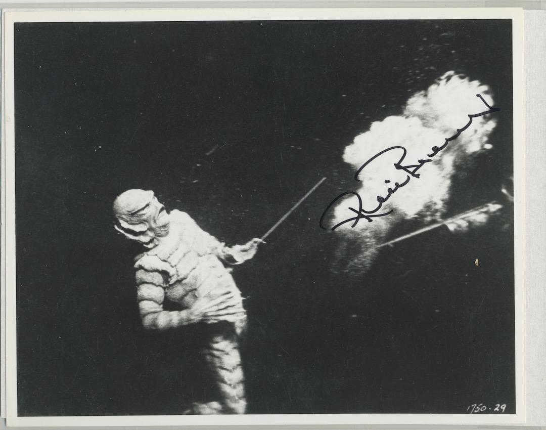 CREATURE FROM THE BLACK LAGOON. Universal Pictures, 1954. Signed studio photo.