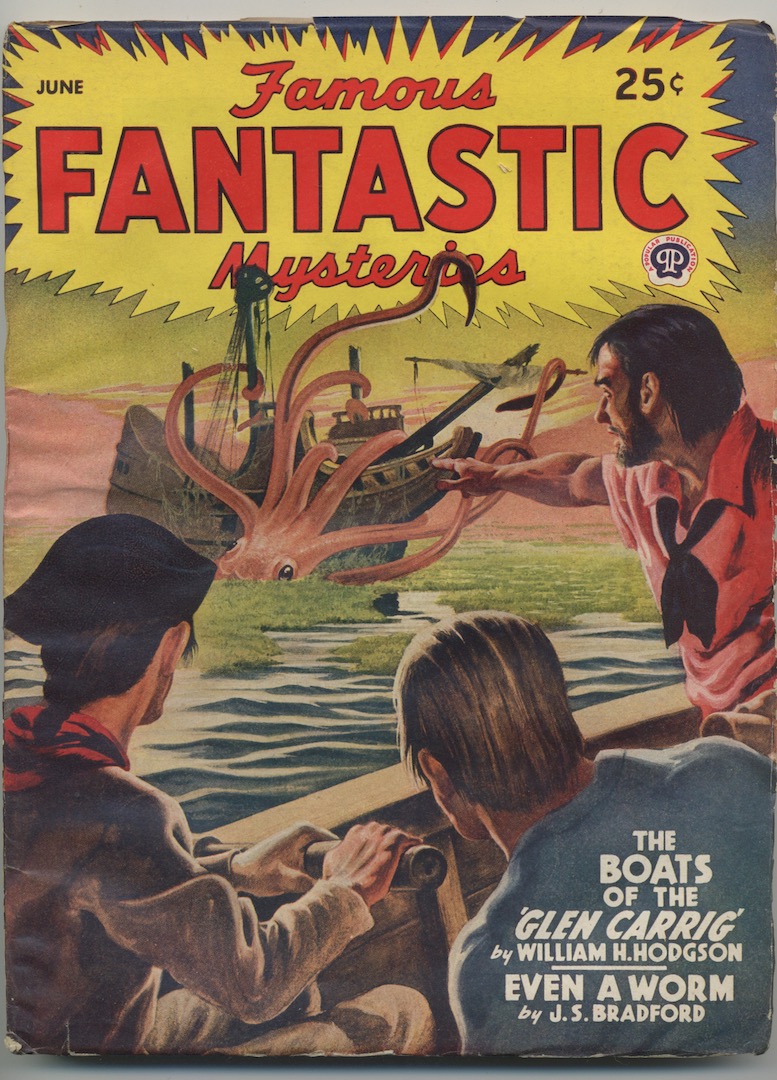 FAMOUS FANTASTIC MYSTERIES. June, 1945. Lawrence, cover.