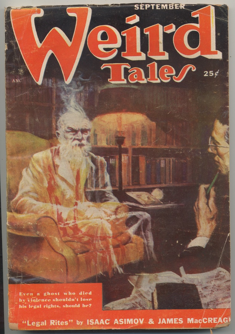 WEIRD TALES. September, 1950. Bill Wayne, cover.