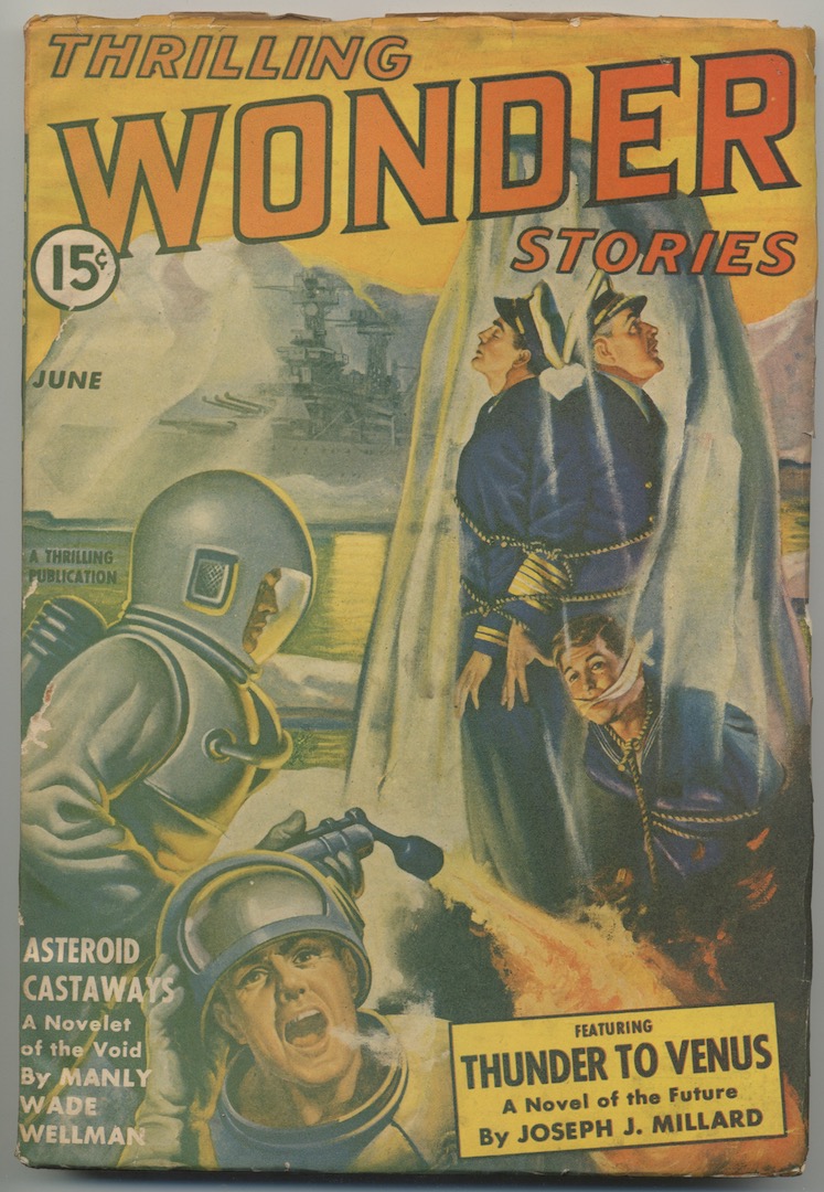THRILLING WONDER STORIES. June, 1942. Earle Bergey, cover.