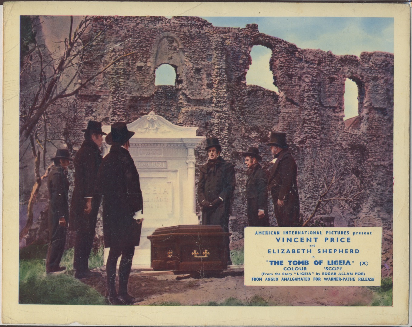 THE TOMB OF LIGEIA. 1965. ORIGINAL COMPLETE SET 8-LOBBY CARDS. Vincent Price.