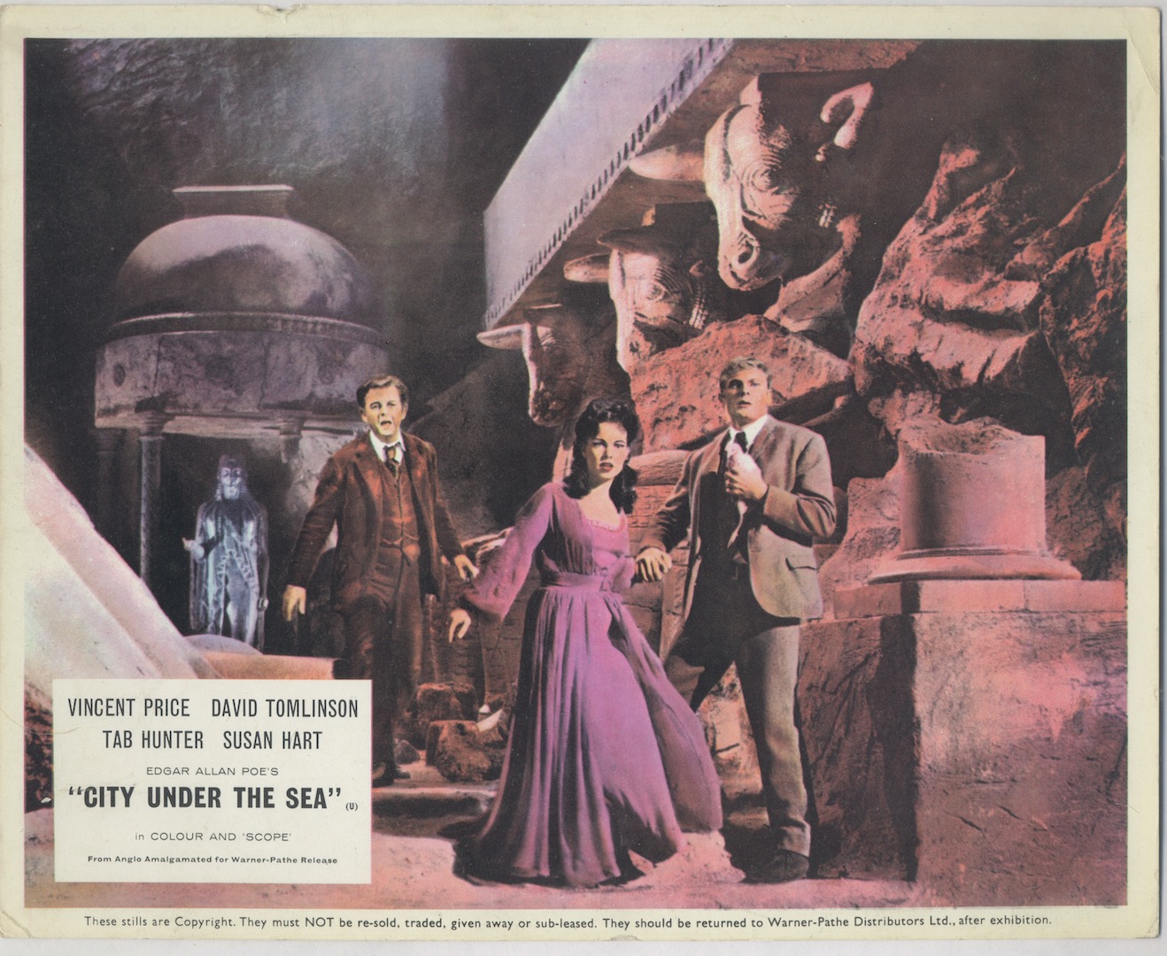 CITY UNDER THE SEA. 1965. ORIGINAL COMPLETE SET 8-LOBBY CARDS. Vincent Price.