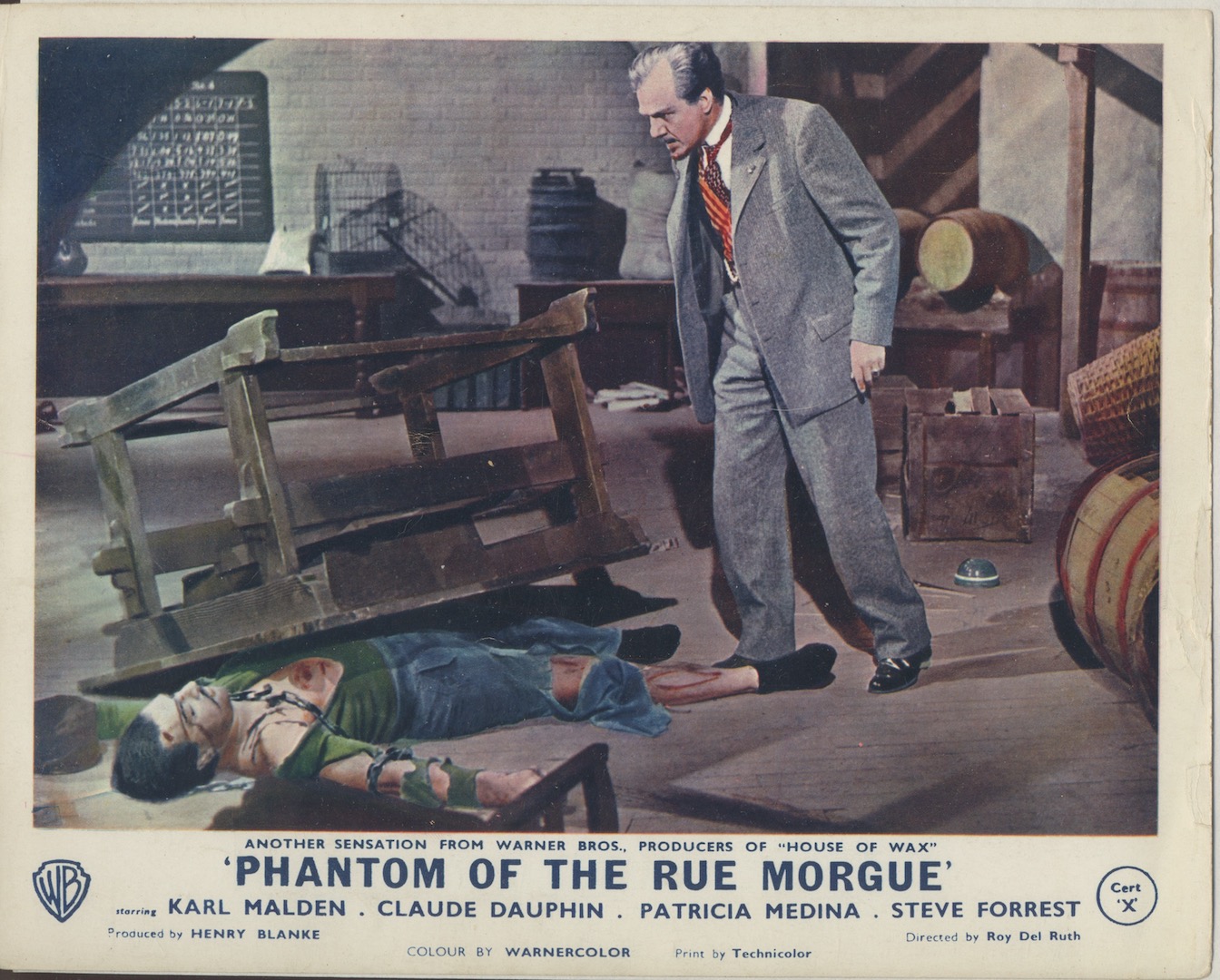 PHANTOM OF THE RUE MORGUE. WarnerBros. 1954. Karl Malden, Patricia Medina.