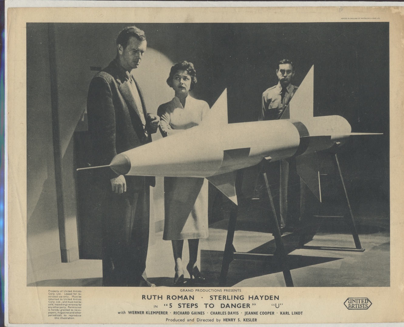 5 STEPS TO DANGER. United Artists. 1957. Staring. Sterling Hayden, Ruth Roman