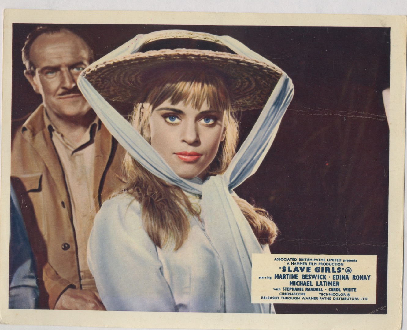 SLAVE GIRLS. Lobby Card. Martine Beswick, Edina Ronay. Hammer Films, 1967.
