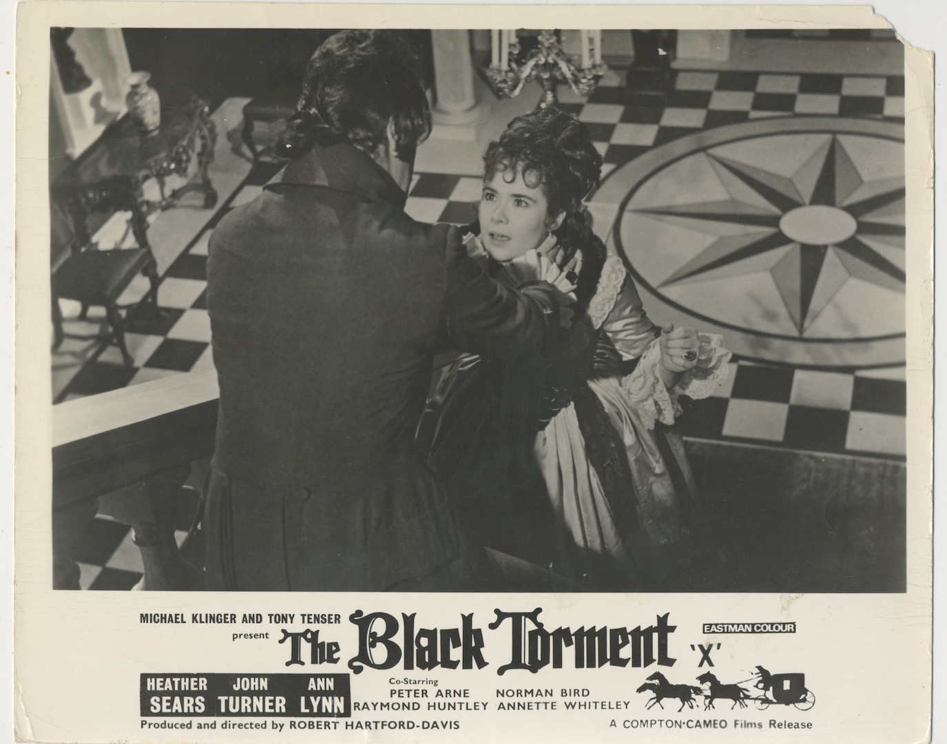 THE BLACK TORMENT. 3-Lobby cards. Compton Films, 1964 British Gothic Horror. John Turner, Heather Sears.