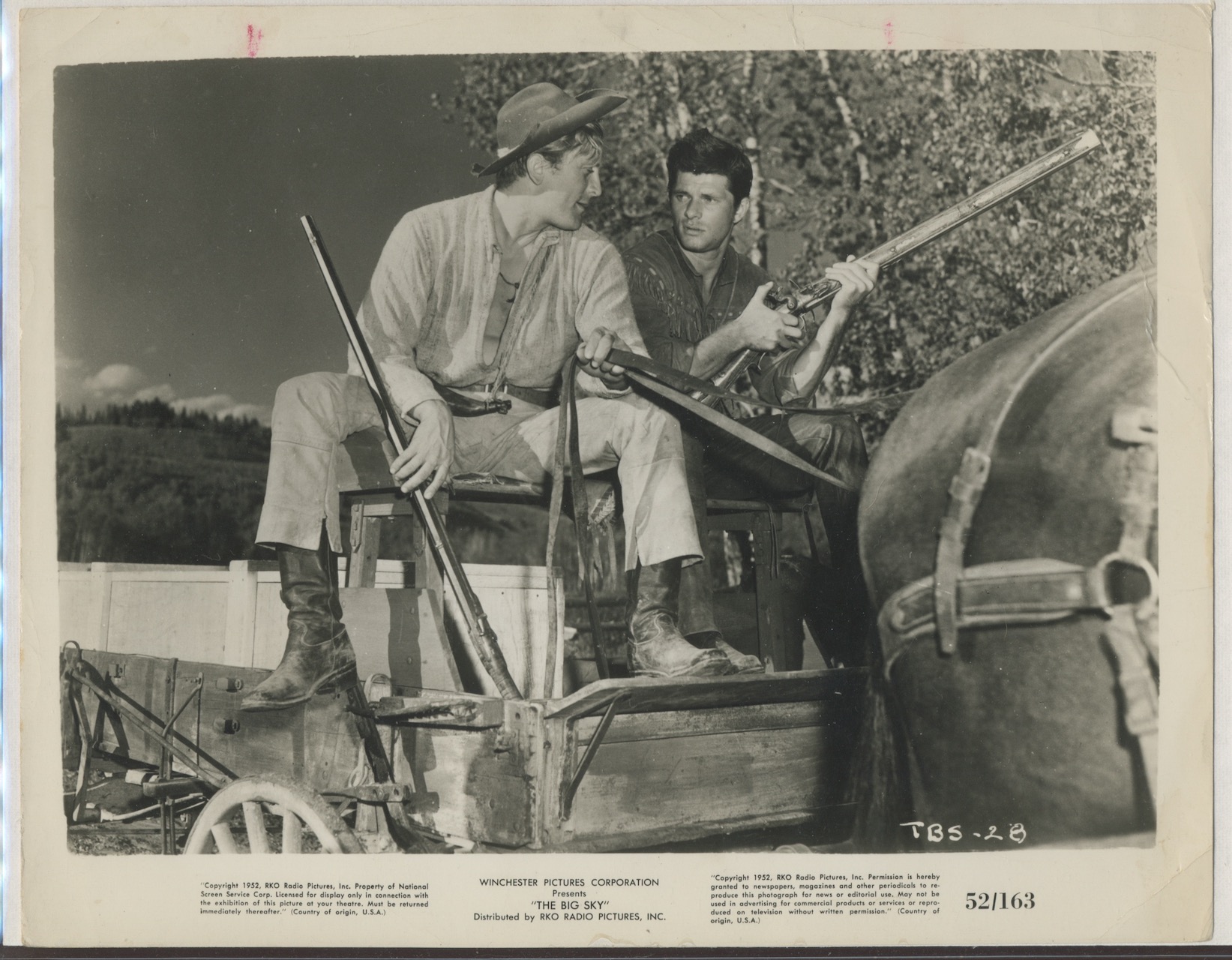 THE BIG SKY. RKO RADIO PICTURES,1952. Kirk Douglas, Dewey Martin.