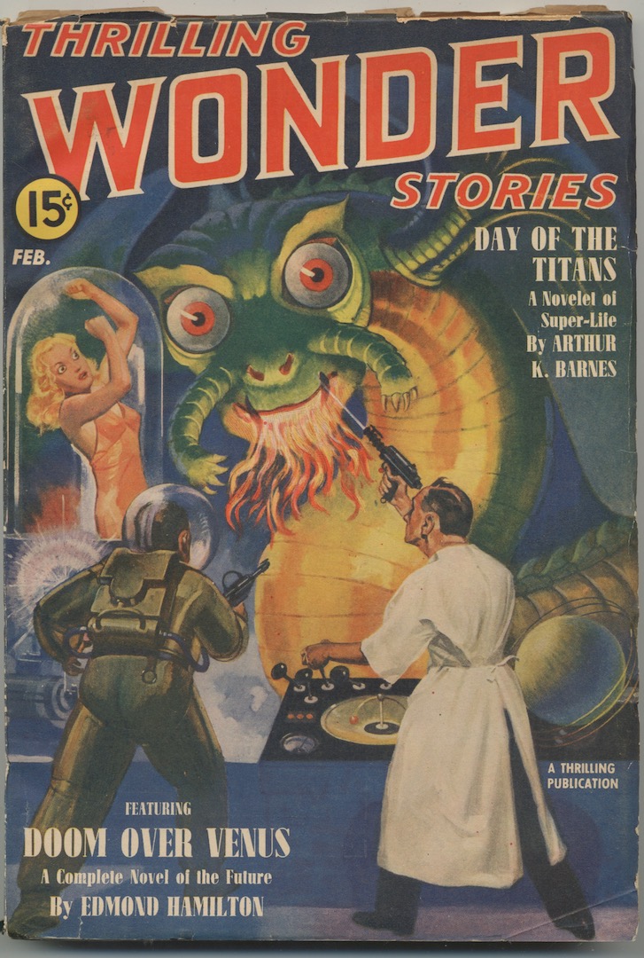 THRILLING WONDER STORIES. Feb., 1940. THE GREAT GOD AWTO by Clark Ashton Smith.