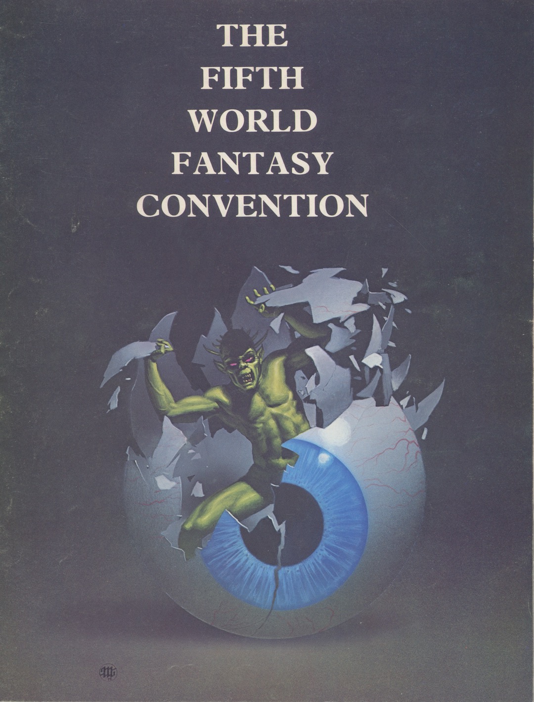 THE FIFTH WORLD FANTASY CONVENTION SOUVENIR BOOK. Signed by Sephen King and 34 other artists & authors. A unique copy. Author Galad Elflandsson's copy.