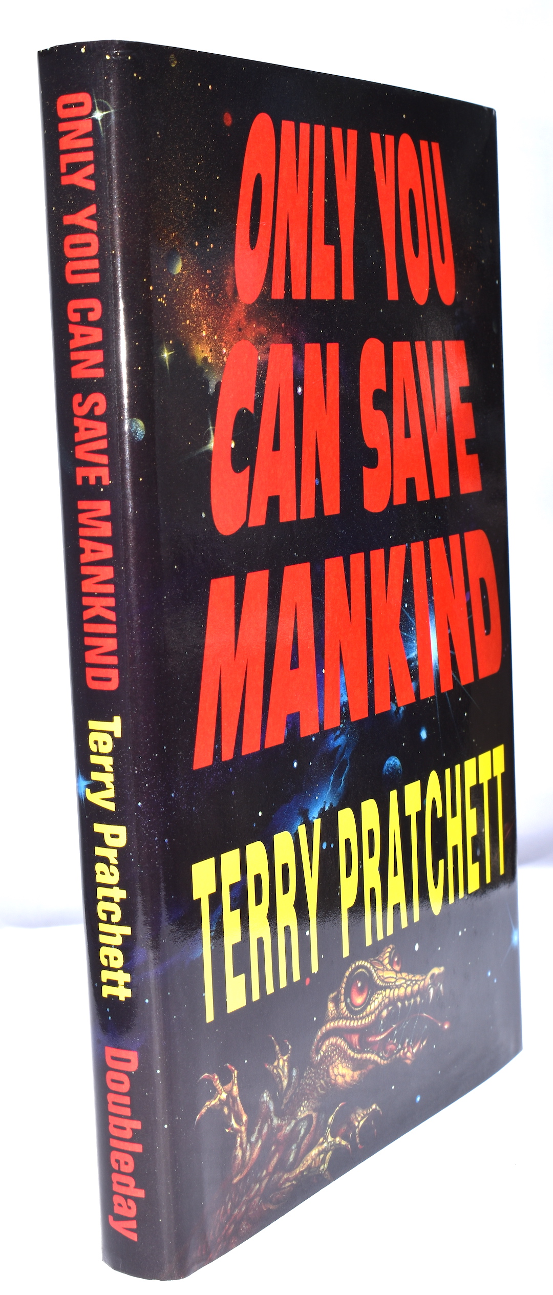 ONLY YOU CAN SAVE MANKIND. Signed, inscribed by the author. The 1st novel in the 3-book Johnny Maxwell series.