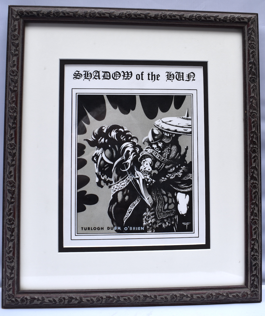 SHADOW OF THE HUN. Original cover art. Signed by the artist. Early Fabian, 1975.