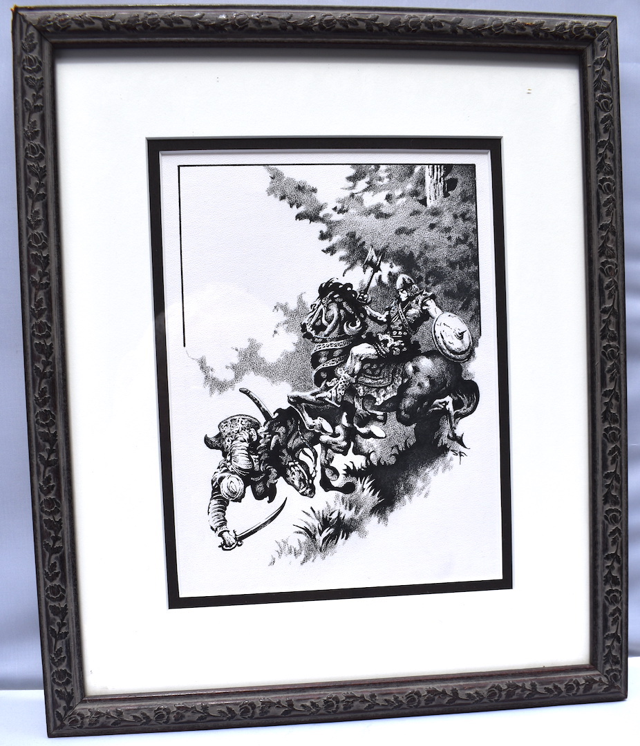 SHADOW OF THE HUN. Original interior art. Early Fabian, 1975.