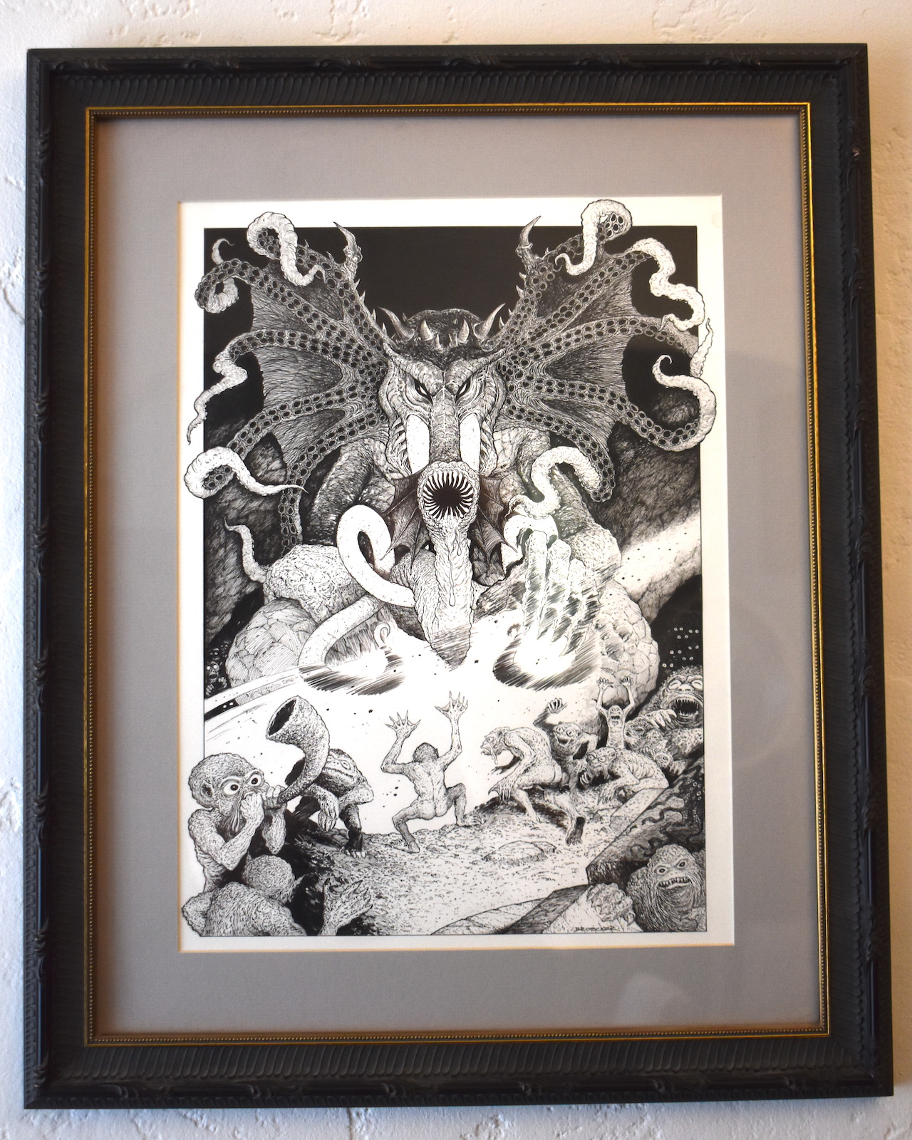 SUMMONING CHAUGNAR FAUGN. Original art, signed. Centipede Press publication, 