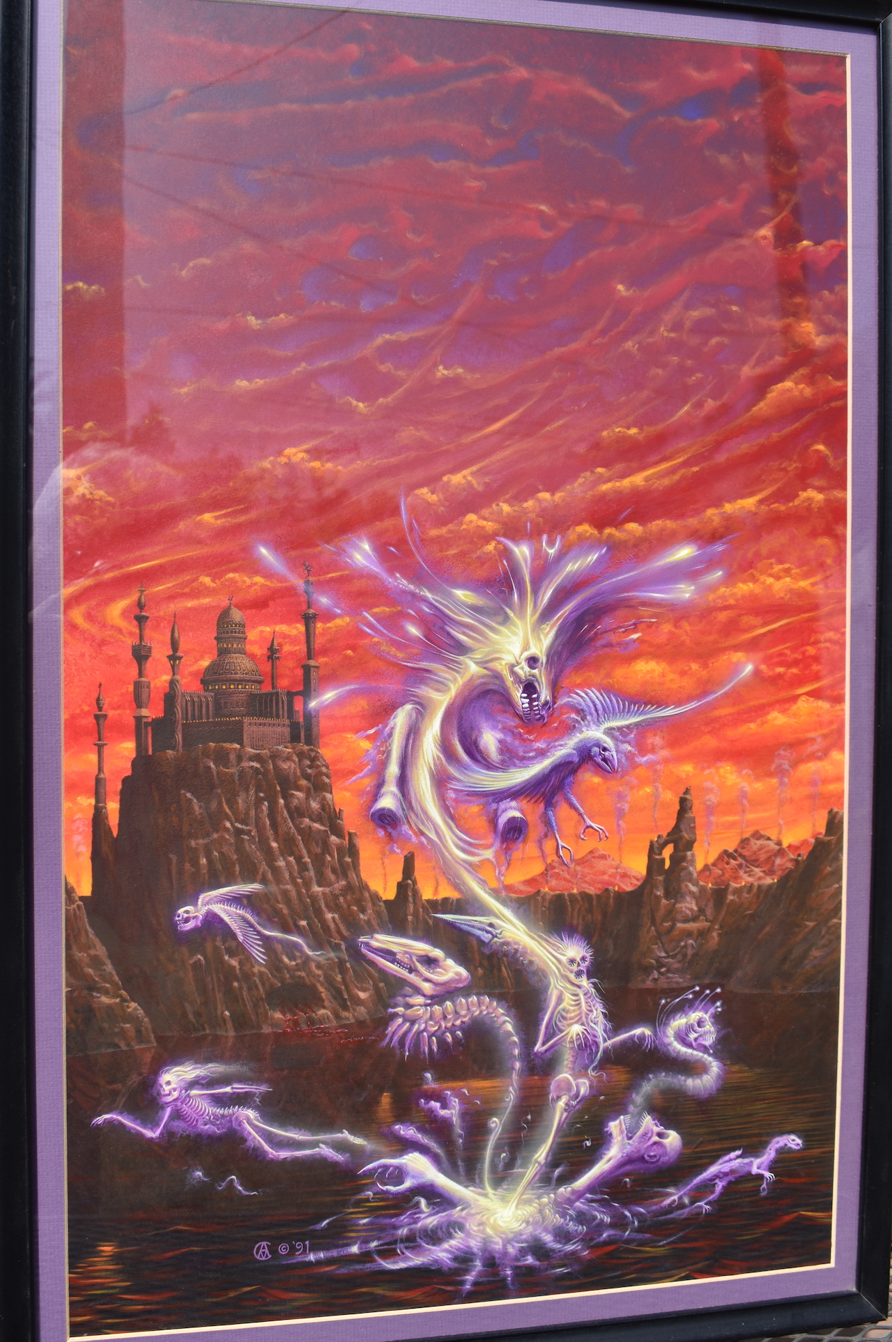 THE DEVOURING VOID. Original art, signed by the artist, for the paperback by Mark E. Rogers, published by Ace Books, 1991.