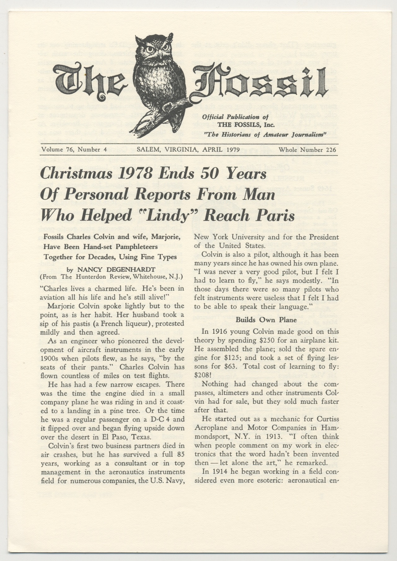 THE FOSSIL. October, 1979.