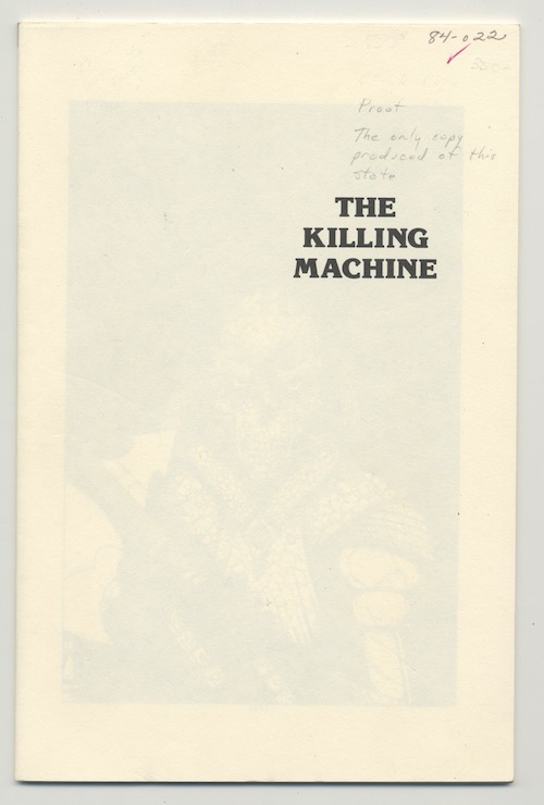 Image for ONLY PROOF COPY!—THE KILLING MACHINE: JACK VANCE:
Featured author of the week.