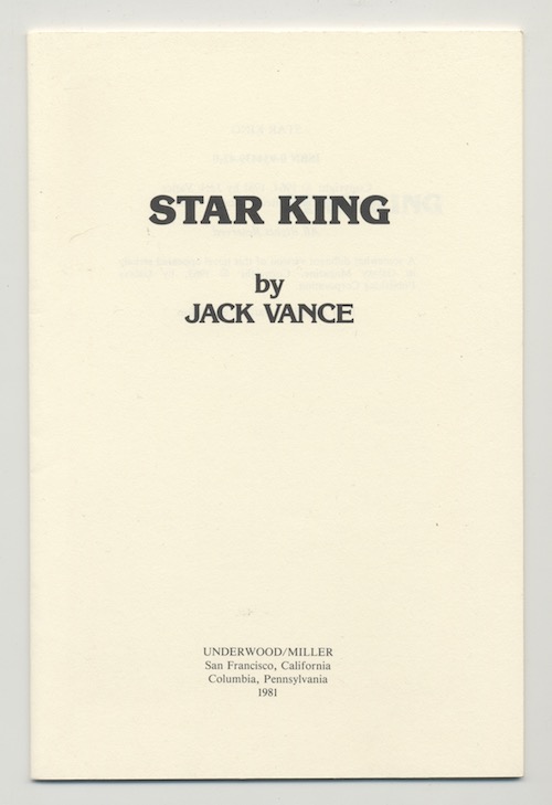 Image for STAR KING—RARE PROOF COPY!